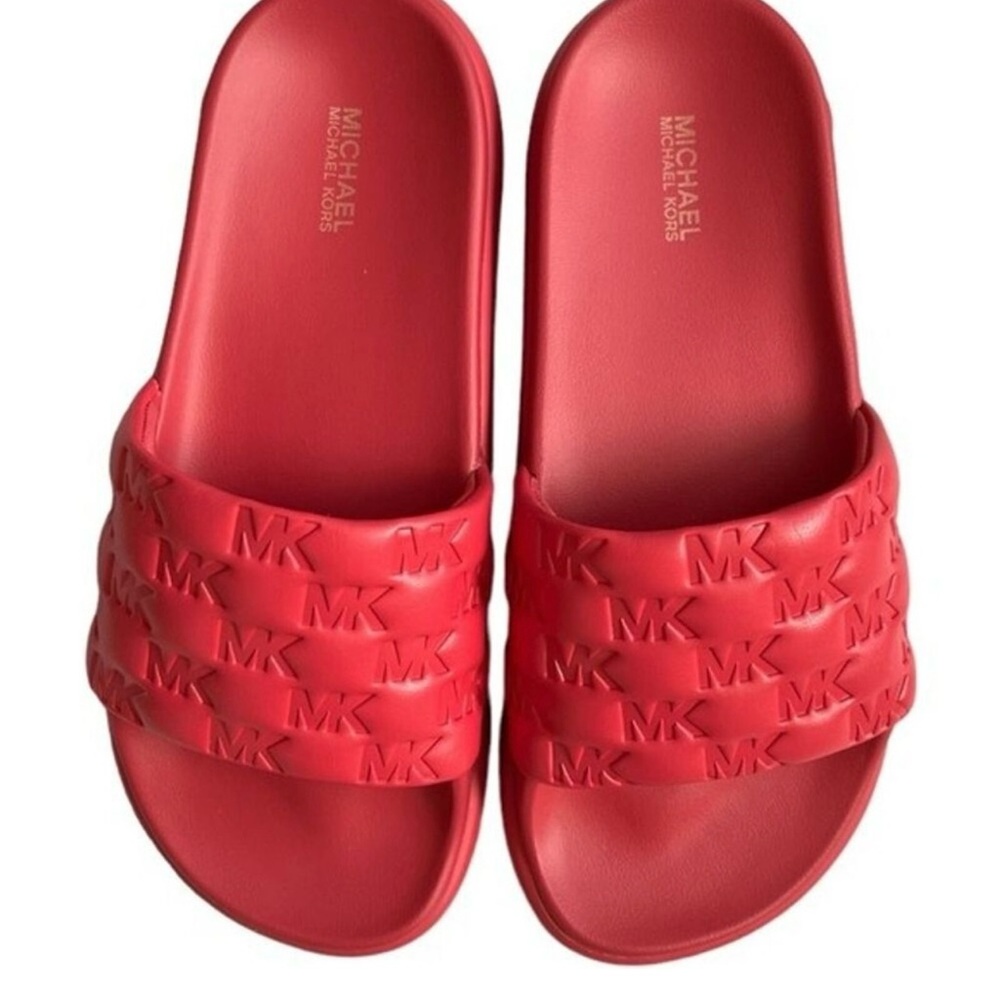 Michael Kors Red Slide Sandals
